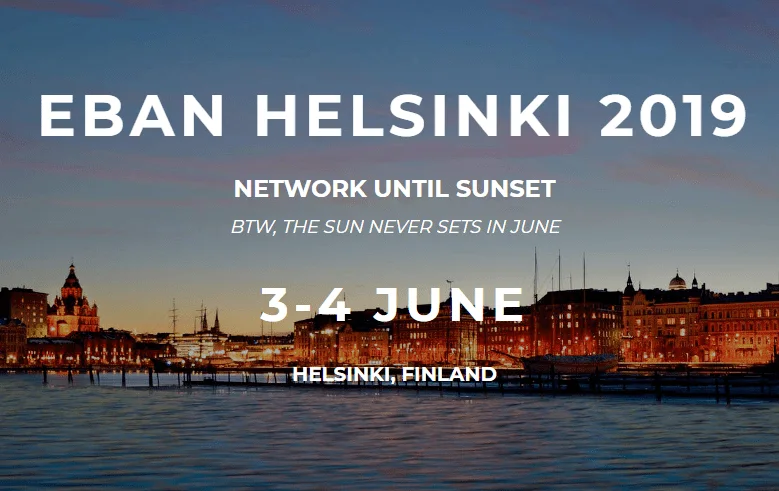 Cartel del Congreso EBAN Helsinki 2019 sobre Business Angels e inversión en startups