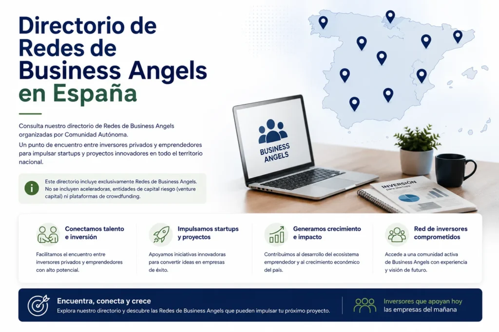 Directorio de Redes de Business Angels en España con mapa e información sobre inversión en startups