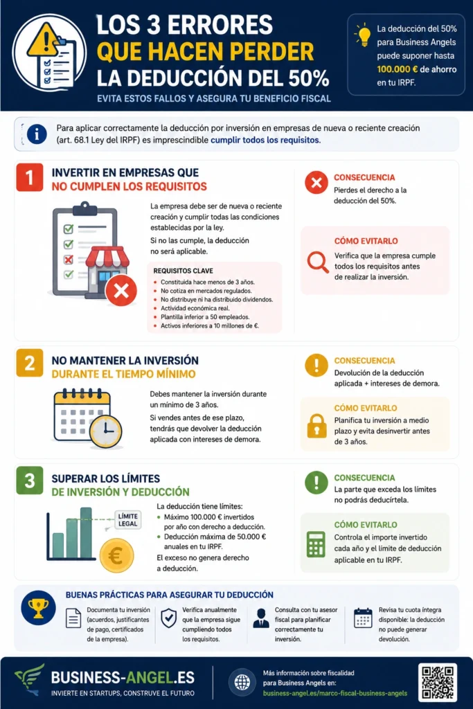 Los tres errores que hacen perder la deducción del 50 por ciento para Business Angels